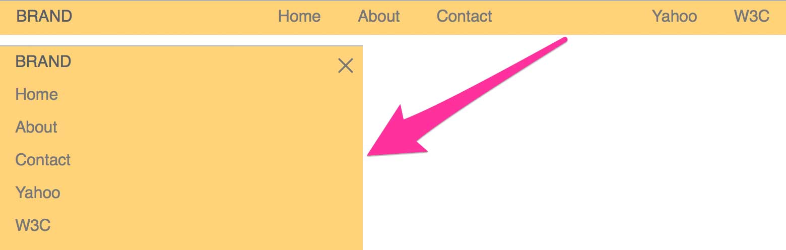 Screenshot of Responsive Horizontal-to-Vertical Menu example layout